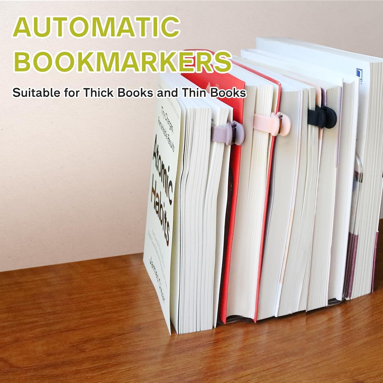 3Pcs Automatic Bookmark, Silicone Book Marks for Reading Women, Men, Kids, Book Lovers, Cute Unique Book Markers for Reading, Reading Accessories Gifts for Book Lovers