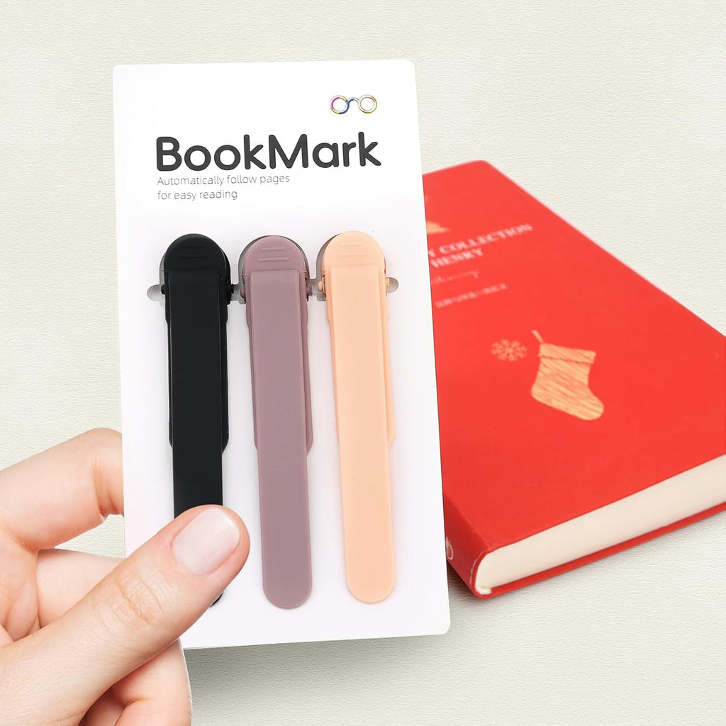 3Pcs Automatic Bookmark, Silicone Book Marks for Reading Women, Men, Kids, Book Lovers, Cute Unique Book Markers for Reading, Reading Accessories Gifts for Book Lovers