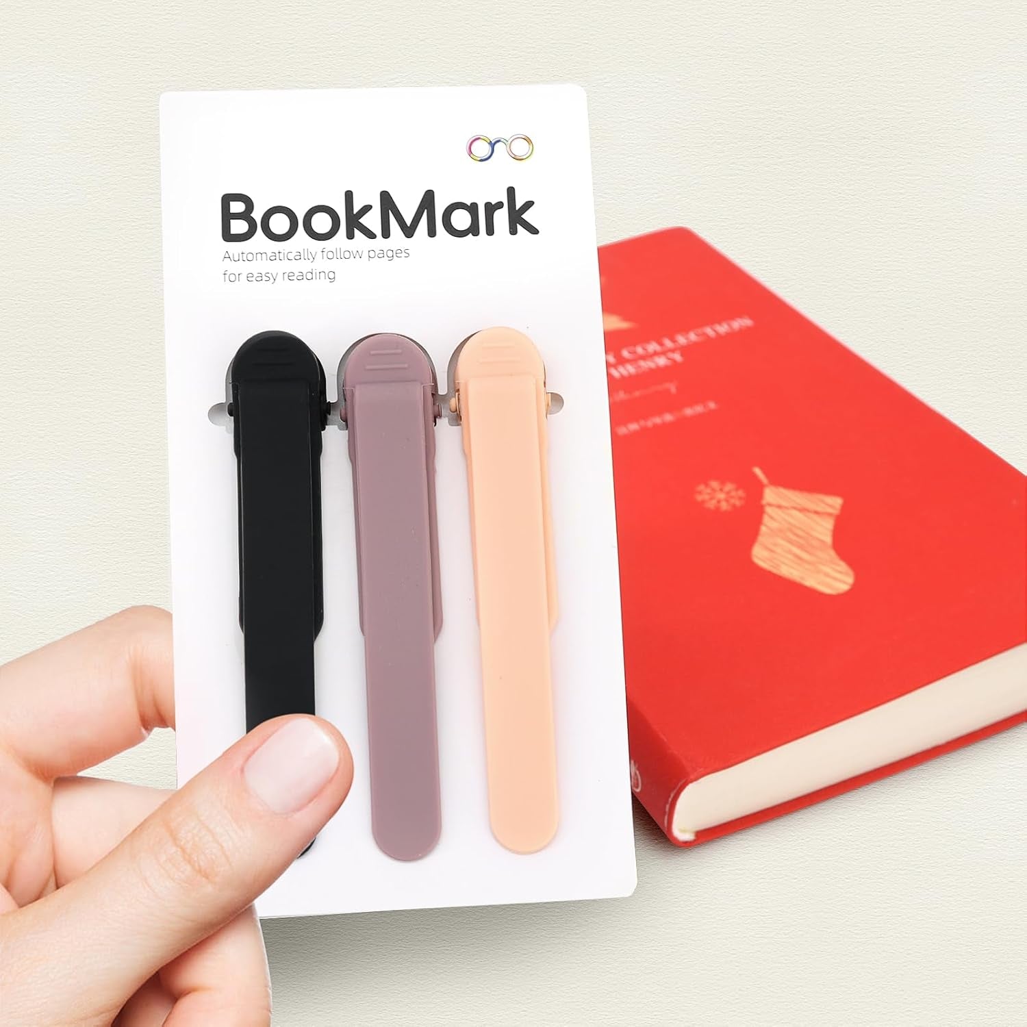3Pcs Automatic Bookmark, Silicone Book Marks for Reading Women, Men, Kids, Book Lovers, Cute Unique Book Markers for Reading, Reading Accessories Gifts for Book Lovers