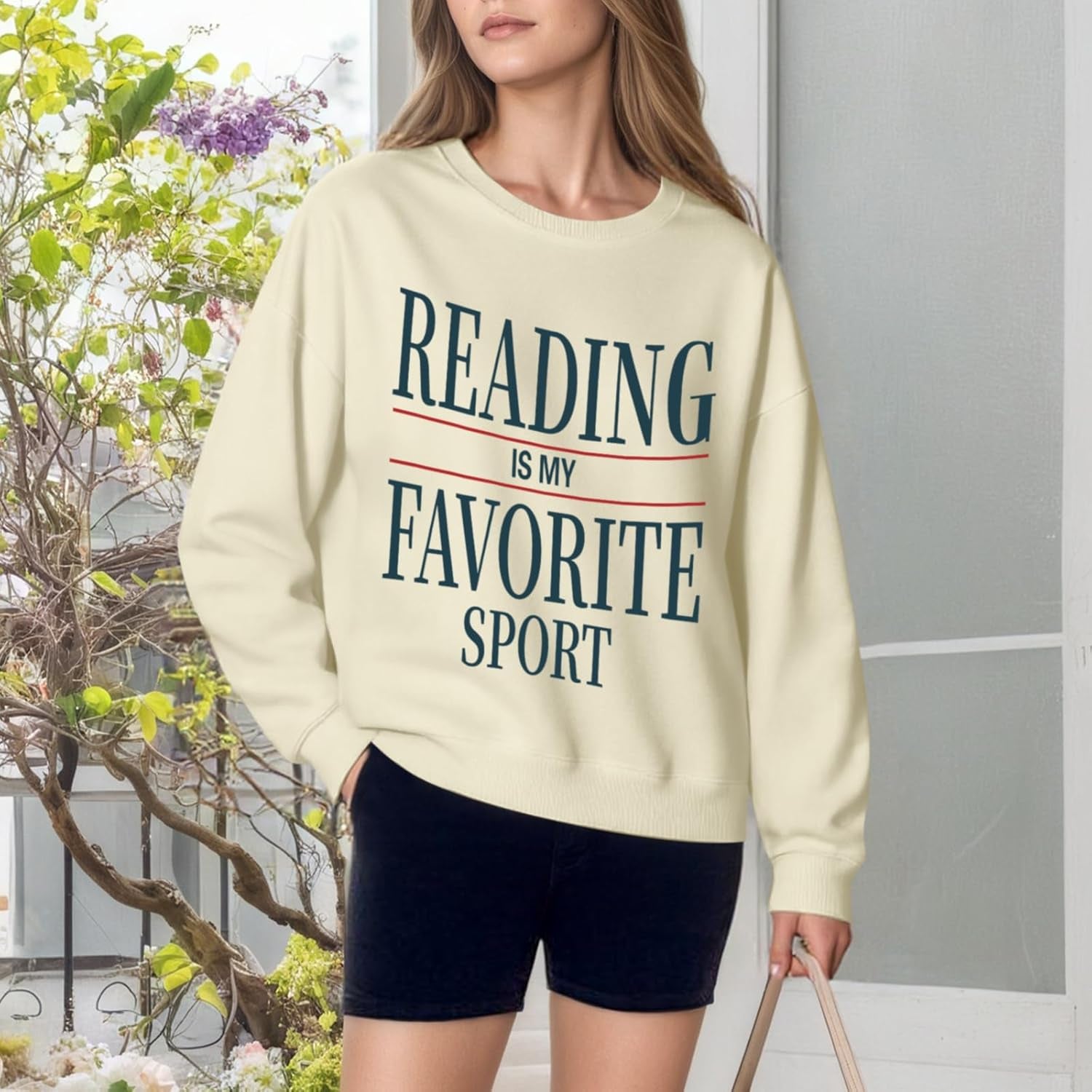 Reading Is My Favorite Sport Sweatshirt Bookish Gifts for Women Book Lovers Sweatshirts Teacher Graphic Pullover