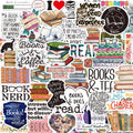 50Pcs Book Stickers for Kindle – Aesthetic Reading Bookish Sticker Pack for Water Bottles, Laptops, Journal, Ipad, Scrapbook, Phone Case – Vinyl Decals & Book Lover Gifts Accessories for Women Adults