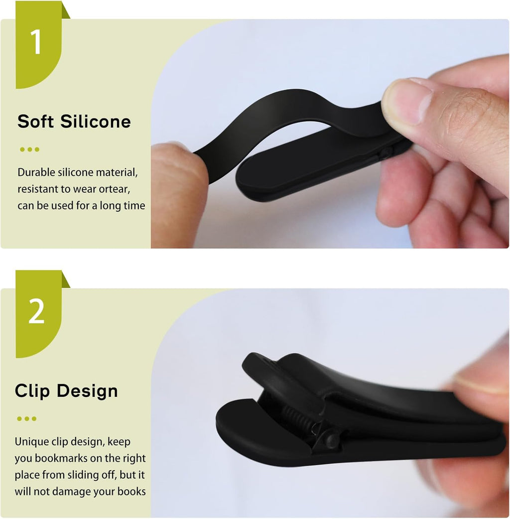 3Pcs Automatic Bookmark, Silicone Book Marks for Reading Women, Men, Kids, Book Lovers, Cute Unique Book Markers for Reading, Reading Accessories Gifts for Book Lovers
